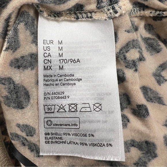 Medium Divided H&M Leopard Print Crop Top Retro Pinup Stretch Ruffled - Picture 7 of 8